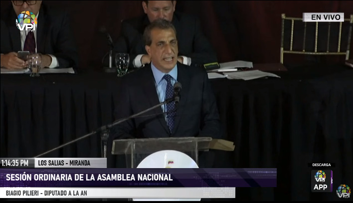 Biagio Pilieri es uno de los diputados a favor de la elección de Luis Almagro como nuevo secretario general de la OEA | Foto: VPItv