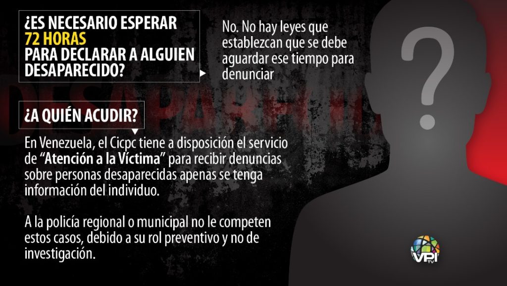 Las 72 horas para la denuncia de desaparición, un mito que puede ser fatal. Foto: VPItv