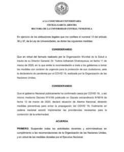 suspende ucv