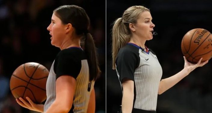 ¡Histórico! Dos mujeres serán los árbitros en un mismo juego de la NBA