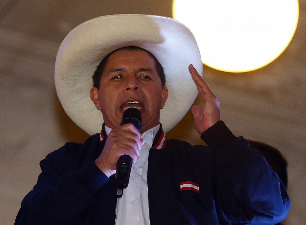 Pedro Castillo, presidente de Perú. Foto: AFP