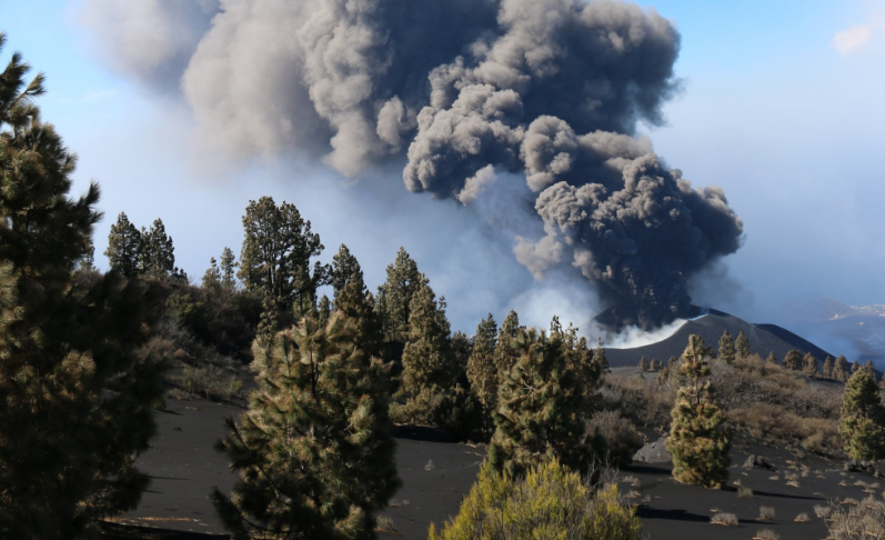 Volcán de La Palma en España. Foto: Involcan