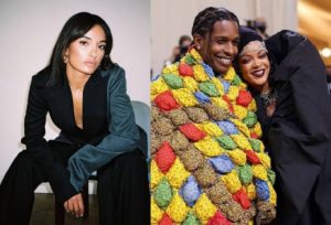 Amina Muaddi, A$AP Rocky y Rihanna.