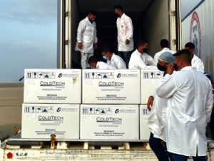 Arribo de vacunas antigripales rusas a Venezuela. Foto: Embajada de Rusia