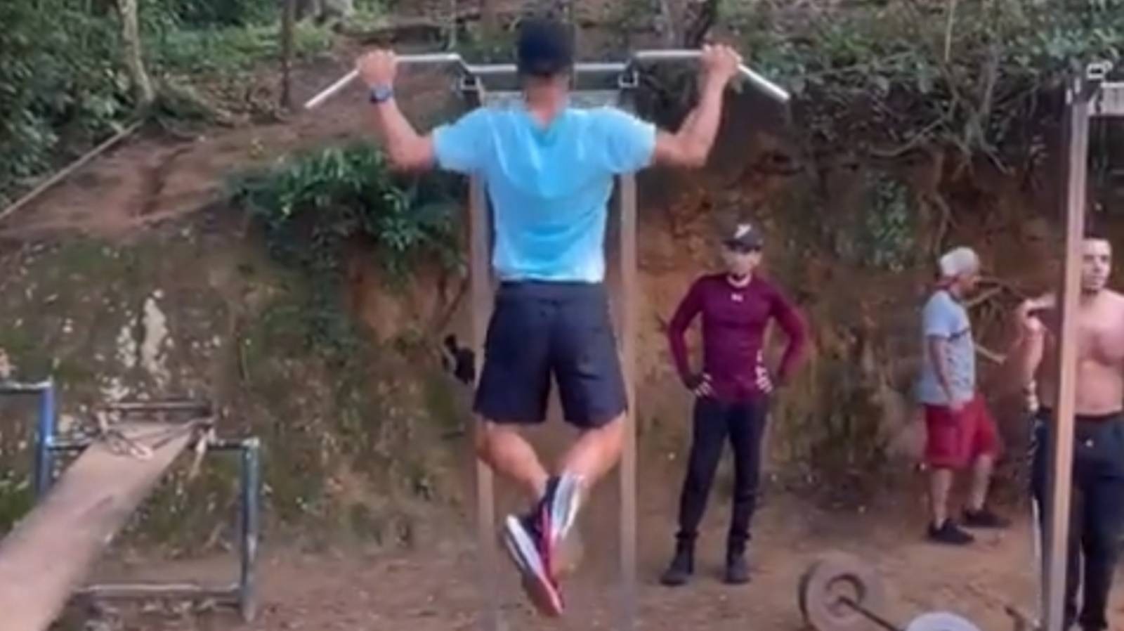 Tomás Rincón entrenando en Sabas Nieves. Foto: Captura de pantalla.