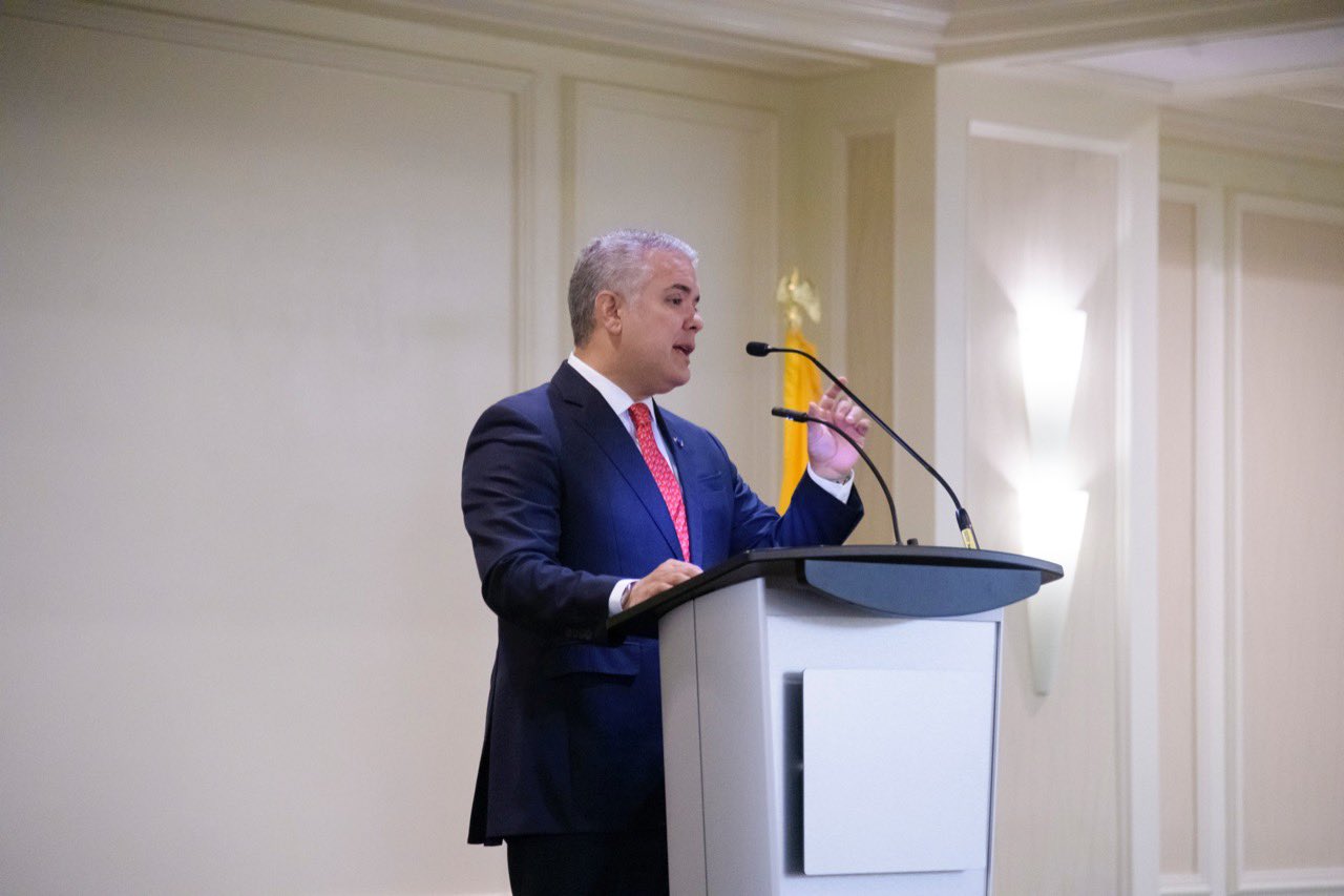 Presidente de Colombia, Iván Duque, desde la ciudad de Miami, Estados Unidos. Foto: Twitter Iván Duque.