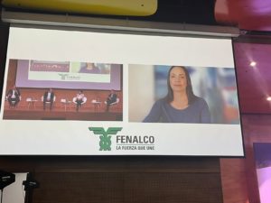 La coordinadora nacional de Vente Venezuela, María Corina Machado, durante el Congreso Libertades Económicas organizado por la Federación Nacional de Comerciantes de Colombia (Fenalco). Foto: Twitter María Corina Machado (@MariaCorinaYA).