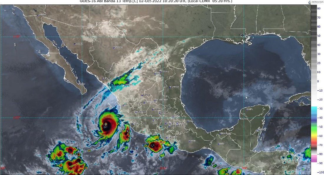 Huracan Orlene. Foto @conagua_clima