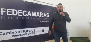 Presidente de Fedeagro, Celso Fantinel, durante la presentación del plan Prosprectiva 2035 en la "Expo Portuguesa Productiva". Foto: Twitter @FEDEAGRODIGITAL.