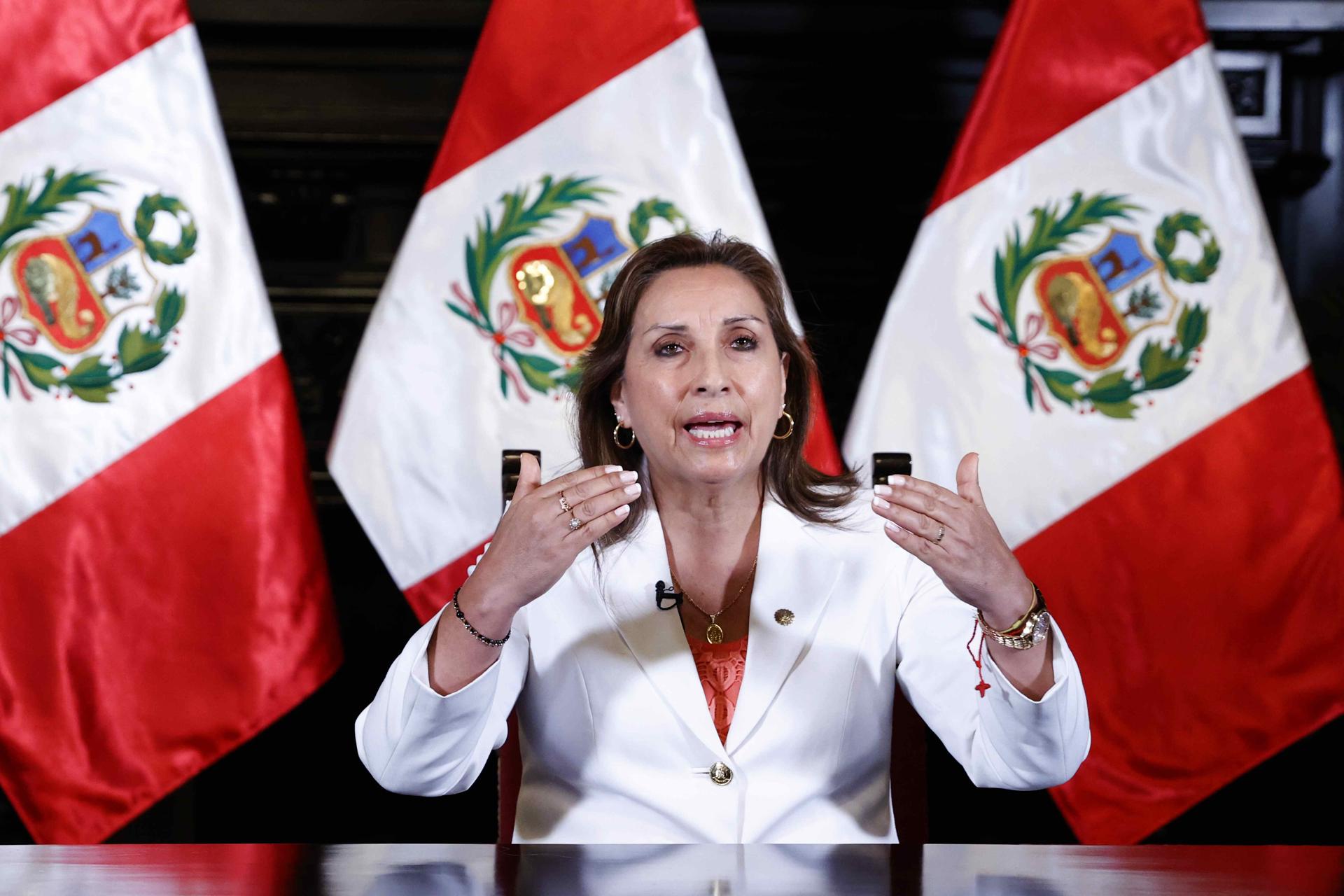 Dina Boluarte, presidenta interina de Perú. Foto: EFE / Presidencia Del Perú.