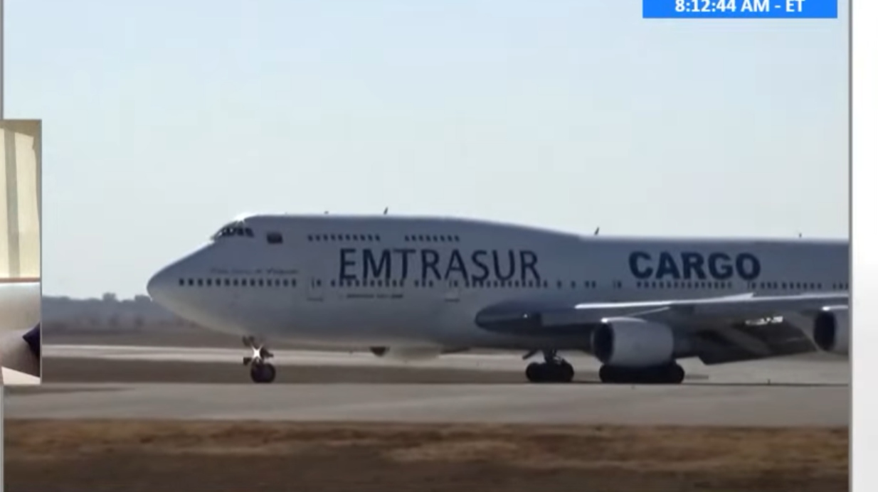 Avión de Emtrasur (venezolano) decomisado por Estados Unidos.